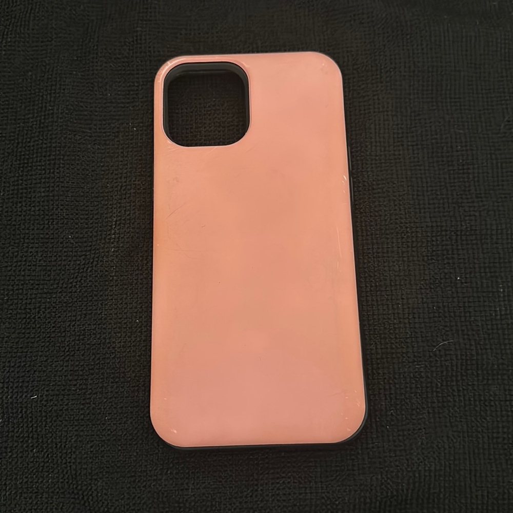 Pink IPhone 12 Pro Max magnetic wallet case with hidden mirror